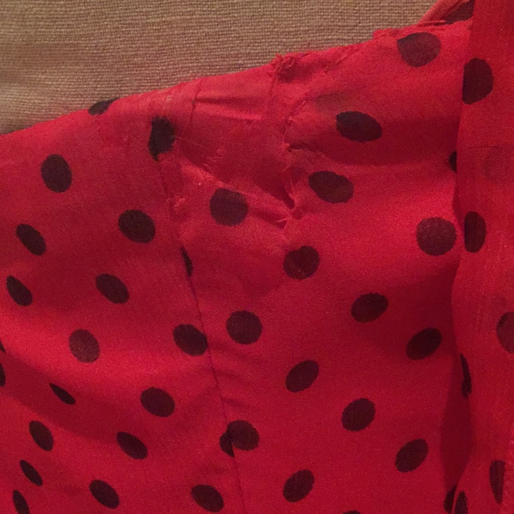 🌹 Silk Red Polka Dot Albert Nipon Evening Dress Pre Owned - Picture 10 of 12